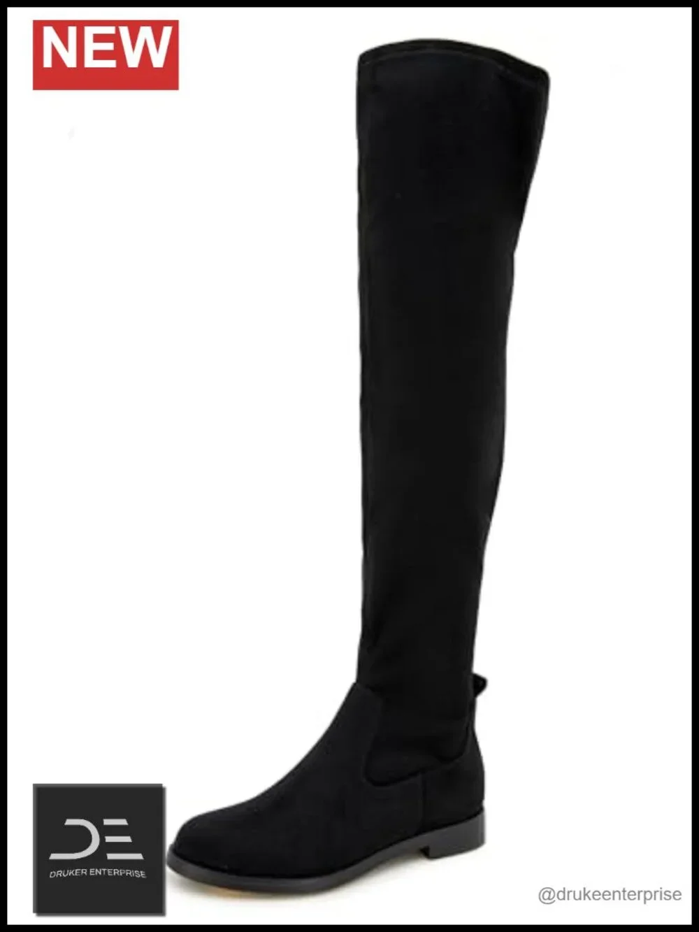 Women's Over the Knee Boots Pull-On Round Toe Block Heel Stretch Fabric
